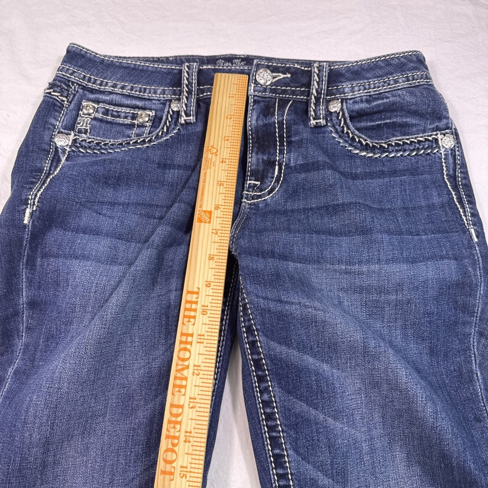 Miss Me Women 29x29 Jeans Blue Medium Wash Slim Fit Embellished MID RISE SKINNY - Picture 7 of 10